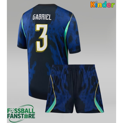 Brasilien Gabriel Magalhaes #3 Replik Auswärtstrikot Kinder WM 2026 Kurzarm (+ Kurze Hosen)